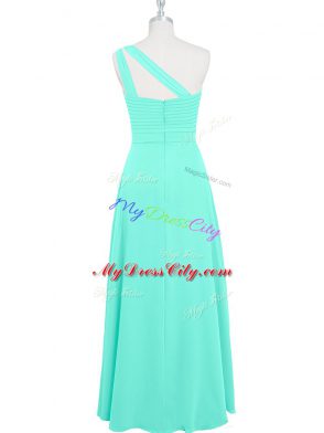 Chiffon Sleeveless Floor Length Dress for Prom and Ruching