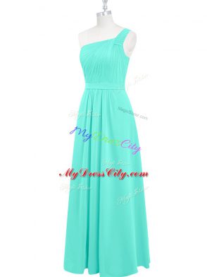 Chiffon Sleeveless Floor Length Dress for Prom and Ruching