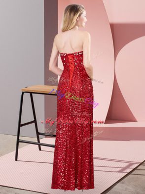 Discount Sweetheart Sleeveless Sequined Evening Dress Beading and Lace Lace Up