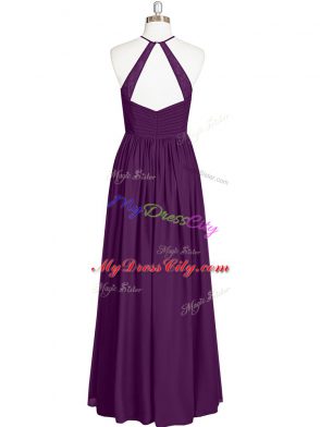 Colorful Chiffon Sleeveless Ankle Length Prom Gown and Lace