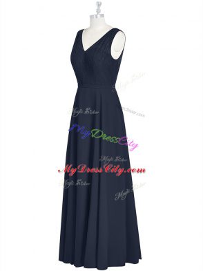 Black V-neck Neckline Ruching Homecoming Dress Sleeveless Zipper