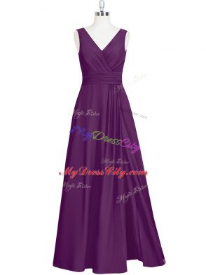 Sleeveless Ruching Zipper Dress for Prom