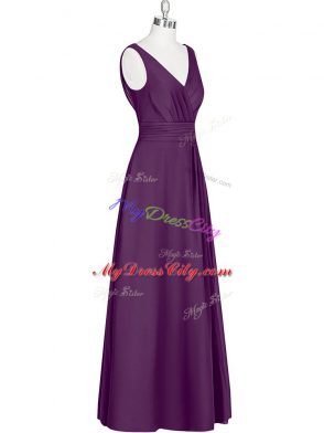 Sleeveless Ruching Zipper Dress for Prom