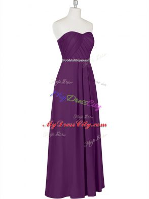 Free and Easy Purple Zipper Dress for Prom Beading Sleeveless Floor Length