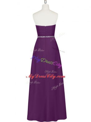 Free and Easy Purple Zipper Dress for Prom Beading Sleeveless Floor Length