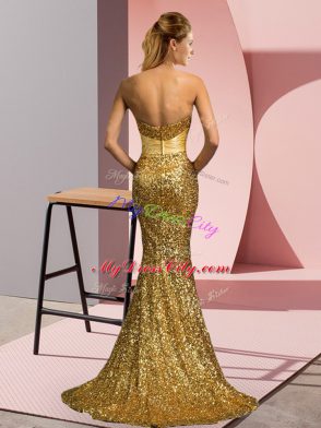 Purple Evening Dress Sweetheart Sleeveless Sweep Train Backless