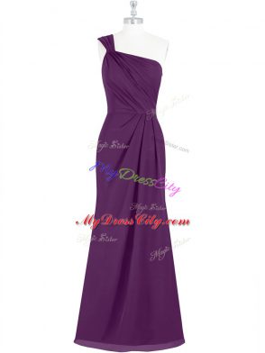 Nice Chiffon Sleeveless Floor Length Prom Party Dress and Ruching