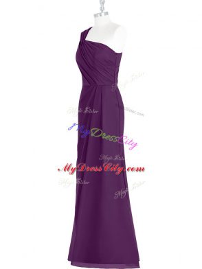 Nice Chiffon Sleeveless Floor Length Prom Party Dress and Ruching