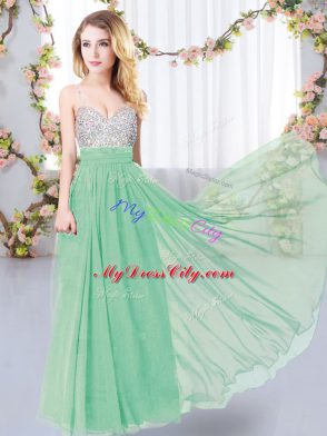 Sophisticated Sleeveless Beading Backless Bridesmaid Gown