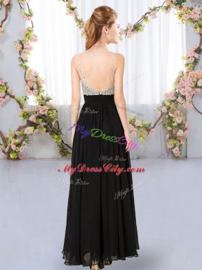 Sophisticated Sleeveless Beading Backless Bridesmaid Gown