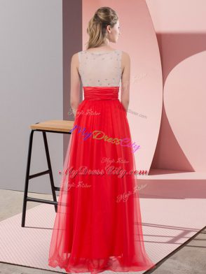 High Quality Scoop Sleeveless Side Zipper Prom Party Dress Chiffon