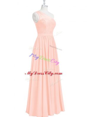 Chiffon Sleeveless Floor Length Prom Party Dress and Lace