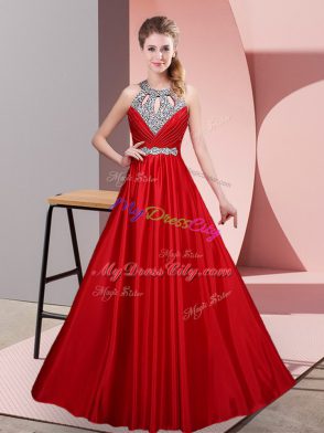 Great Sleeveless Beading Lace Up Prom Dress