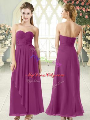 Flirting Purple Sweetheart Neckline Ruching Prom Dresses Sleeveless Zipper