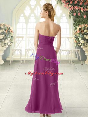 Flirting Purple Sweetheart Neckline Ruching Prom Dresses Sleeveless Zipper