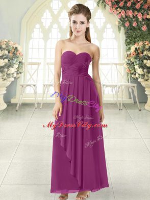 Flirting Purple Sweetheart Neckline Ruching Prom Dresses Sleeveless Zipper