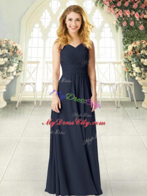 Pretty Black V-neck Neckline Ruching Prom Dresses Sleeveless Zipper