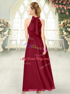 Customized Sleeveless Zipper Ankle Length Ruching Evening Wear