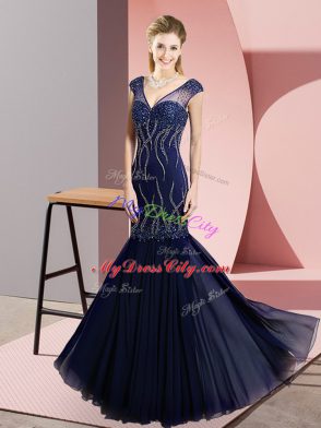 Sleeveless Beading Lace Up Prom Dress