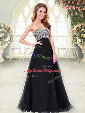 Sleeveless Beading Lace Up Evening Dress