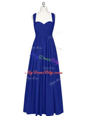 Trendy Chiffon Sleeveless Floor Length and Ruching