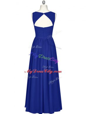 Trendy Chiffon Sleeveless Floor Length and Ruching