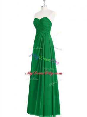 Stylish Chiffon Sleeveless Floor Length Evening Dress and Ruching