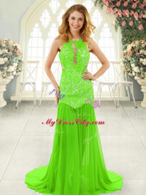 Discount Prom Dresses Scoop Sleeveless Brush Train Backless