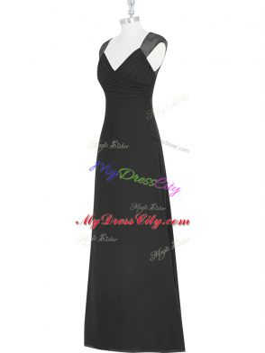 Dazzling Black Zipper Prom Party Dress Lace Sleeveless Floor Length