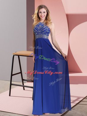 Sleeveless Sweep Train Criss Cross Beading and Lace Prom Dress