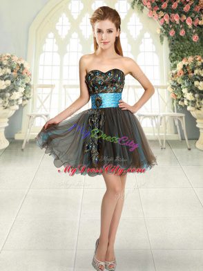 Extravagant Sleeveless Beading and Appliques Lace Up Evening Dress