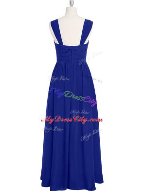 Ankle Length Empire Sleeveless Royal Blue Evening Dresses Zipper