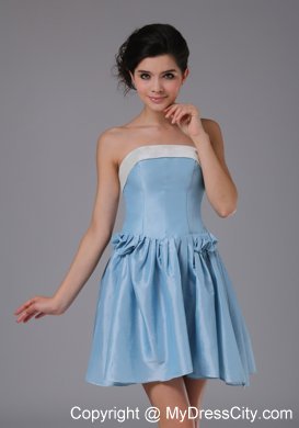 Simple A-Line Bodice Strapless Mini-length Dresses For Bridesmaid