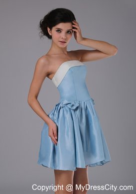 Simple A-Line Bodice Strapless Mini-length Dresses For Bridesmaid