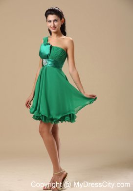 Asymmetrical Short Layered Flouncing Hemline Bridesmaid Dress