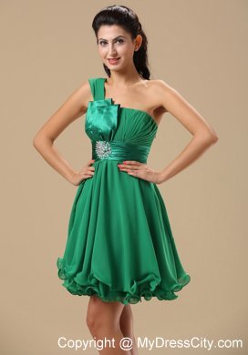 Asymmetrical Short Layered Flouncing Hemline Bridesmaid Dress