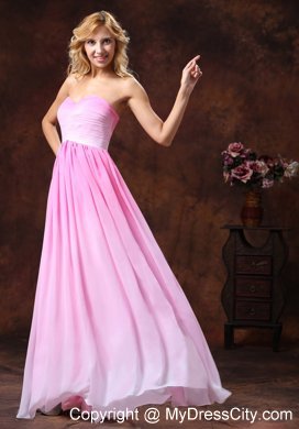 Ombre Pink Pleated Chiffon Sweetheart Prom Dress