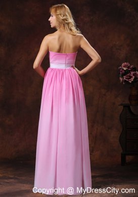 Ombre Pink Pleated Chiffon Sweetheart Prom Dress