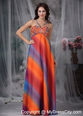 Colorful Empire Straps Beaded Dress for Prom on Sale