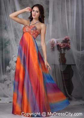 Colorful Empire Straps Beaded Dress for Prom on Sale