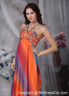 Colorful Empire Straps Beaded Dress for Prom on Sale