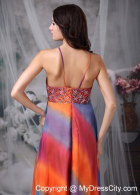 Colorful Empire Straps Beaded Dress for Prom on Sale