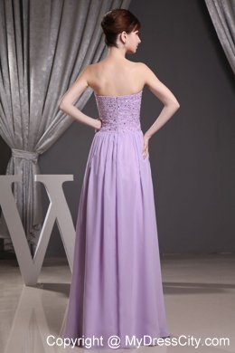 Lilac Sweetheart Beaded Long Prom Dress in Chiffon