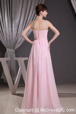 Prom Dress for Empire Pleated Baby Pink Beading Straps