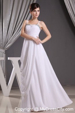 White Straps Beaded Sweetheart Asymmetric Prom Dress