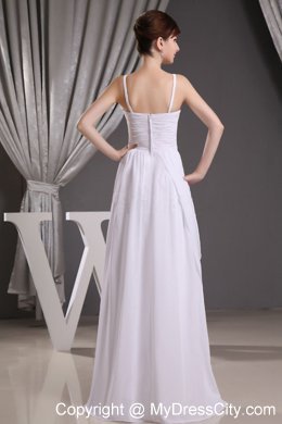 White Straps Beaded Sweetheart Asymmetric Prom Dress