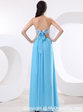 Cool Back Prom Dress With Sequined Bodice and High Slit