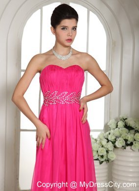 2013 New Hot Pink Sweetheart Prom Dress With Beading