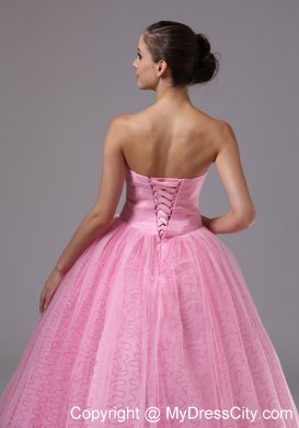 Ball Gowns Sweetheart Rose Pink Beaded Dress for Prom