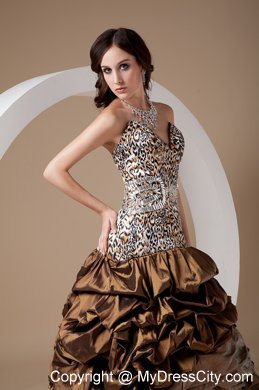 leopard ball gown